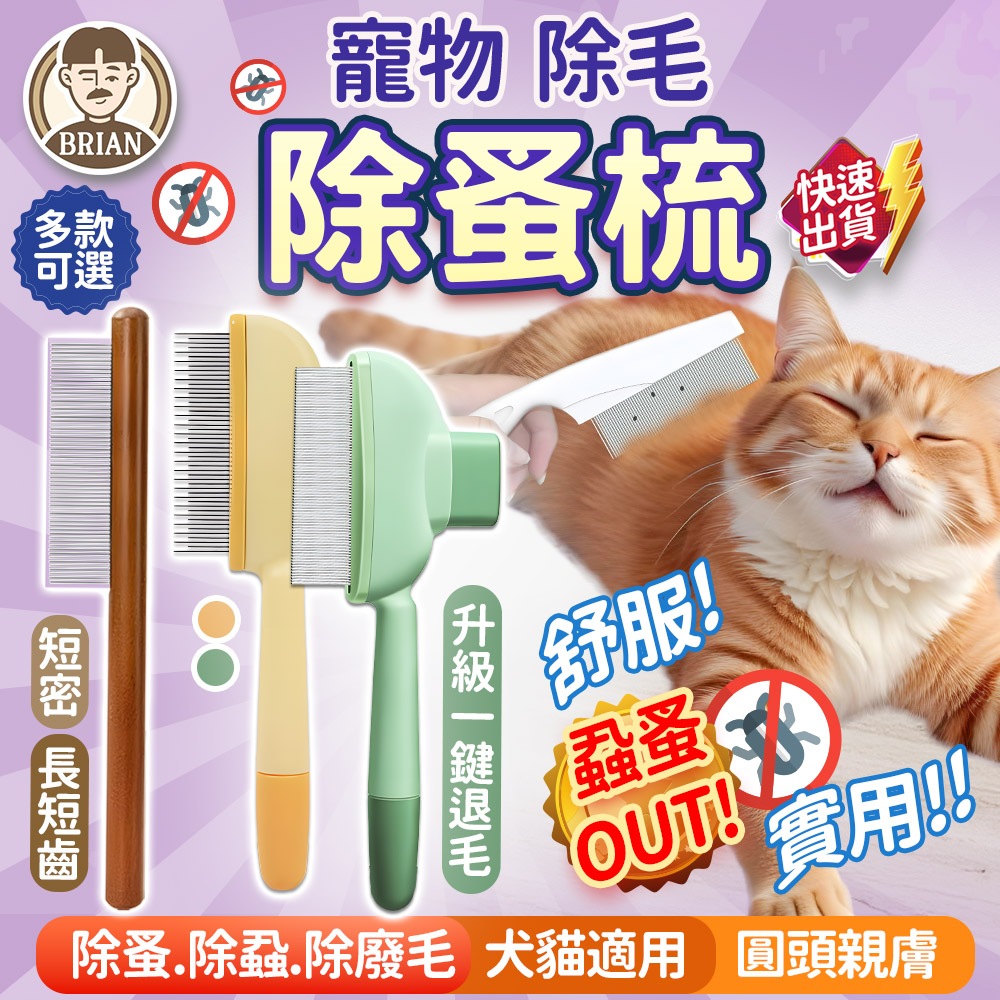 除蚤梳子【布萊恩👨🏻隔日到貨】除毛梳 除蚤梳 除蚤毛梳子 寵物用品 貓狗通用 除跳蚤梳 蚤梳 排梳 眼角梳 寵物美容梳