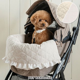 【PET PARADISE】寵物推車一體成形圍邊 ｜PP 杏色荷葉邊2WAY雙面用 2025春秋新款 寵物推車專用邊緣墊