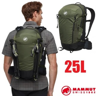 【MAMMUT 長毛象】送》男 輕量透氣日用 登山背包 附防雨罩 25L Lithium 自行車背包 03452