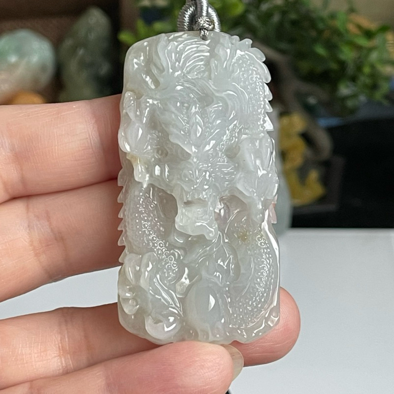 天然A貨緬甸玉翡翠 五爪龍牌 龍行天下玉墜掛件B270