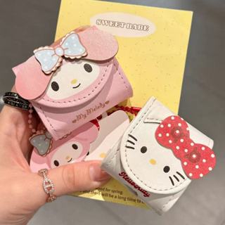 美樂蒂 KT貓 凱蒂貓 翻蓋皮套耳機包 適用AirPods Pro 2代保護套 airpods4耳機殼 蘋果藍芽耳機包
