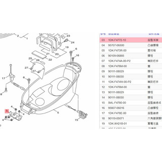 YAMAHA 山葉 原廠 S MAX座墊活葉 1DK-F4772-11