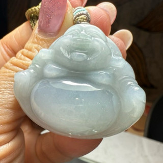 冰透藍翡翠彌勒佛公吊墜