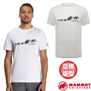 【MAMMUT 長毛象】男 透氣快乾 圓領短袖排汗衣 QD Logo Print 登山T恤 運動上衣/白 02012