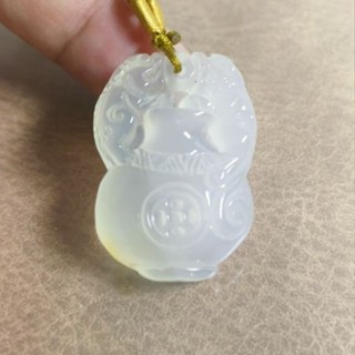 玉貴人…天然冰種雙貔貅寶瓶玉髓玉墜 項鍊，特價