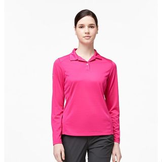 W1651 女彈性透氣排汗POLO長袖衣.排汗衣.排汗衫.排汗衣長袖.排汗衣女.長袖polo衫女.長袖上衣女.吸濕排汗衣