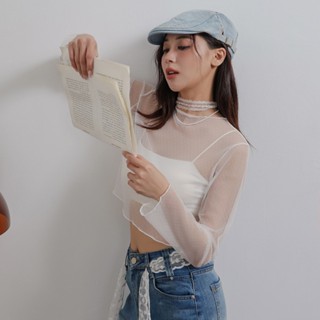 IN SHOP 點點網紗上衣-共2色【KT224308】