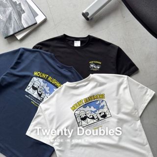 【20ss select】韓國 總統山印花短T 短T 落肩寬鬆 情侶衣 韓國男裝 男生短袖 女生短袖 短袖 上衣