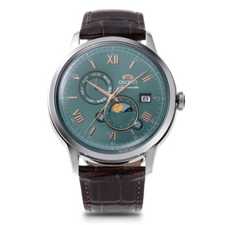 ORIENT 東方錶 RA-AK0805E 三針日月相機械腕錶 湖水綠 41.5 mm