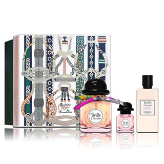 Hermes 愛馬仕 Twilly 絲巾女性香氛禮盒(淡香精85ML+隨身瓶7.5ML+身體乳80ML)【岡山真愛香水】