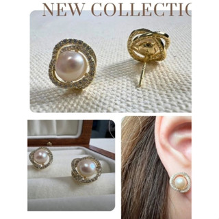 MYL 白珍珠天然珍珠系列耳環 Earring 『現貨』925純銀耳針款 直徑約:1.4cm珍珠Size約:0.8cm