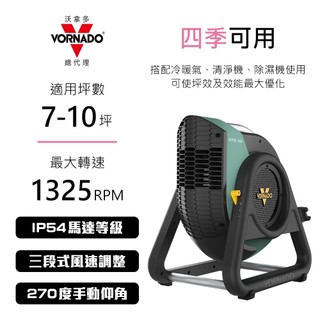 【VORNADO】三段風速 電線收納 7-10坪用｜RTRHD-TW｜渦流空氣循環扇