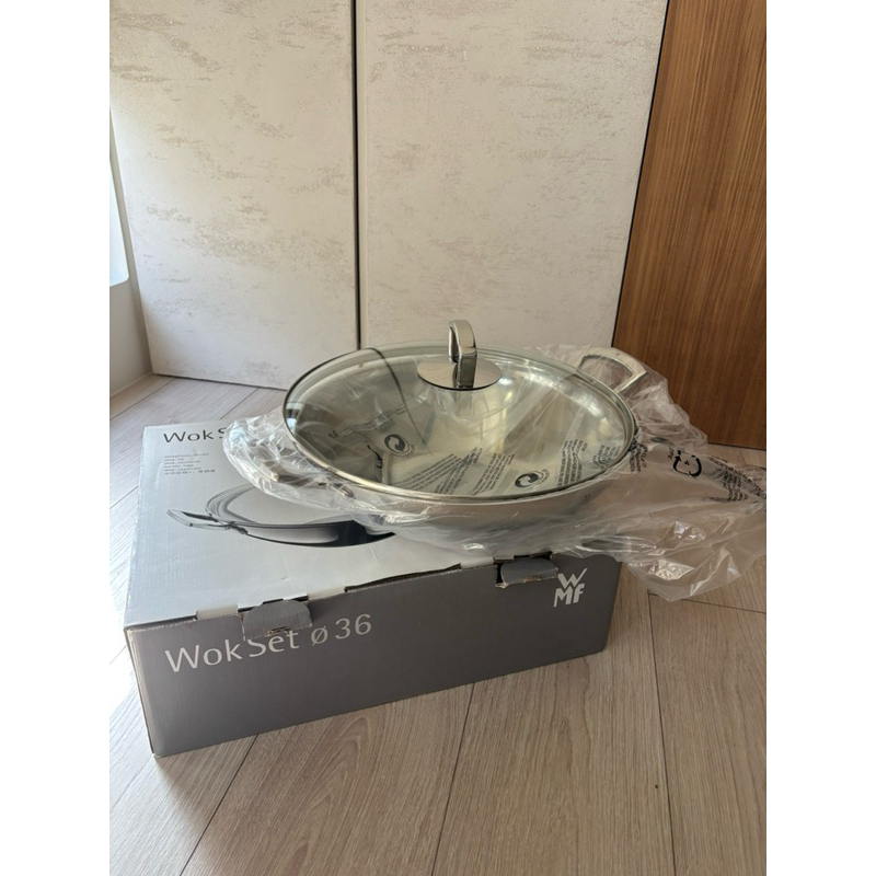 全新！WMF不銹鋼炒鍋36cm帶鍋蓋