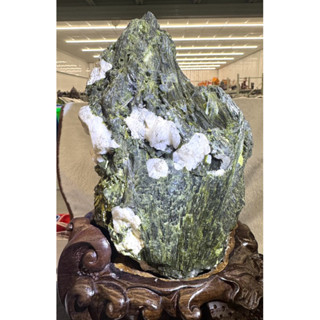 臺晶礦業~TG002綠碧璽 原礦 避邪擋煞 招財風水擺件 產地 巴西 純天然 黑檀木底座