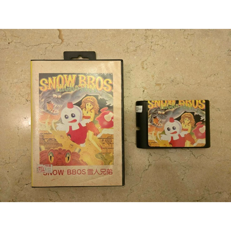 台灣早期出品 SNOW BBOS 雪人兄弟 SEGA MD版卡帶 全新品 非常稀有