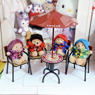7-11 CITY CAFE 柏林頓熊 迷你陽傘咖啡桌椅組 (新品/無盒)