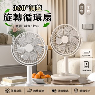 【臺灣現貨】360度旋轉DC迴圈桌風扇 DC風扇 車用風扇 露營 節能扇 渦流空氣循環扇 桌扇 USB風扇 立扇