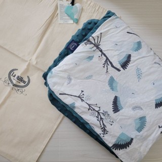 二手母嬰用品//波蘭【La Millou】暖膚豆豆毯 Blue Birds 厚款寶寶棉被 柔軟鋪棉保暖舒適 安撫豆豆