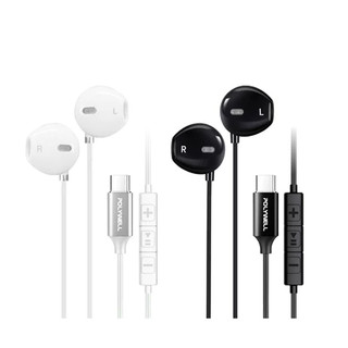 POLYWELL Type-C入耳式有線耳機麥克風 DAC解碼環繞音效 可線控 適用iPhone16