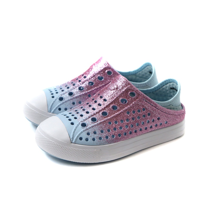 SKECHERS FOAMIES 洞洞鞋 亮桃/淺藍 童鞋 308065LLTBL no949