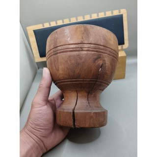 老件-原木 杵臼 搗臼 藥材 搗碎器-16公分高-木古早 木器 老皮殻 風味木品 擺味設計 造景-盆栽-居家裝飾