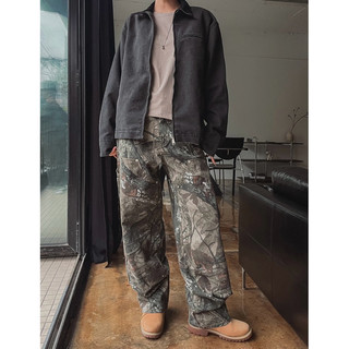 -UNCOVER-🇰🇷Camo Carpenter Pants 樹葉 殘枝 迷彩 工匠 鉚釘 工作褲