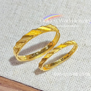 金世界珠寶｜黃金9999 《小資斜紋對戒》黃金對戒 斜紋 小資族 對戒 戒指 活動戒圍 男女皆可 情侶對戒 黃金戒指