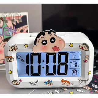 《預購》蠟筆小新電子時鐘迷你夜光時鐘