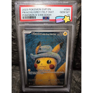 2023 Pokemon X VAN GOGH PIKACHU/GREY FELT HAT PSA10梵谷皮卡丘