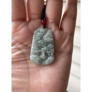 附證書💎天然緬甸A貨翡翠 小山水牌 吊墜 項鍊 有山有水有貴人