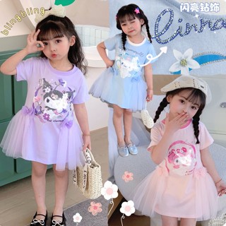 希希❤baby❤新款現貨❤女童 洋裝 女童連身裙 公主裙 可愛甜美 純棉 庫洛米 大耳狗 美樂蒂中長款連衣裙