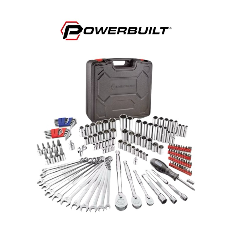 【寶力優工具】Powerbuilt 152件式公/英制汽修工具組 英制套筒板手 棘輪板手  2分3分4分公英制套筒工具箱