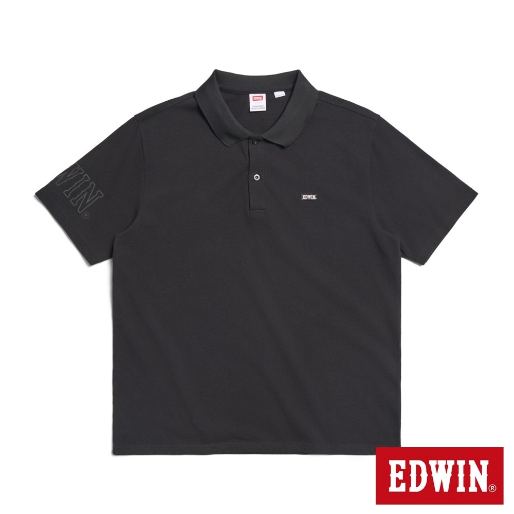 EDWIN 男款 COOL FLEX 吸濕排汗PK布短袖POLO衫(黑色)