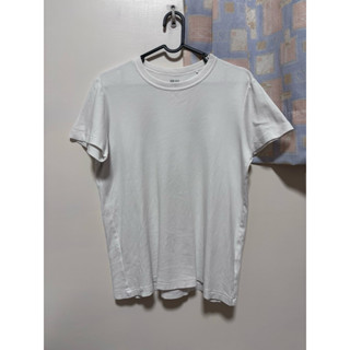 二手衣-UNIQLO白色素色圓領短袖上衣