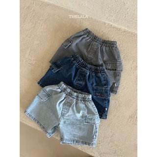 Thelala 工裝風牛仔短褲｜寶寶短褲 女童短褲 男童短褲 嬰兒衣服 寶寶衣服 韓國童裝