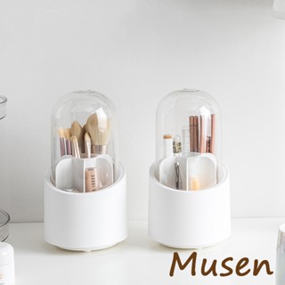 Musen【臺灣現貨】360旋轉化妝刷收納筒防塵眼影刷子桶梳粧檯置物架案頭筆筒盒品筐