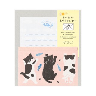 【穀雨好學】MIDORI迷你信封信紙組(貓)