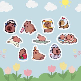 10PCS Capybara Aesthetic Stickers – Funny Animal Style