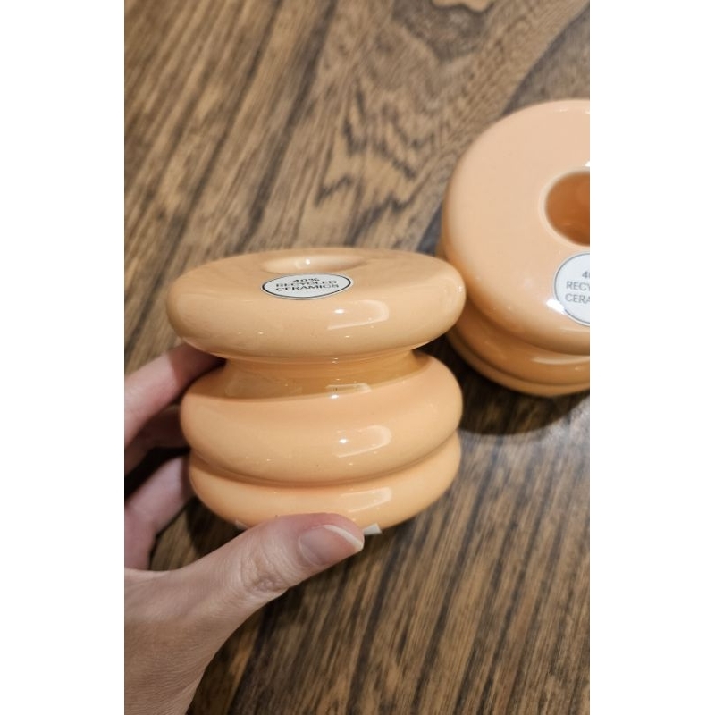 全新現貨 北歐瑞典品牌 粉嫩橘Scandi風陶瓷燭台 北歐 斯堪地那維亞 BOHO CHIC 環保 cozy 軟裝 裝潢