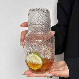 新款海棠花ins冷水壺一壺一杯果汁玻璃杯