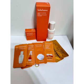 Sulwhasoo 雪花秀 組合 淨透保濕潔顏泡沫50ml 潤燥精華8ML 人參蜜皂25G 同品牌試用包*10