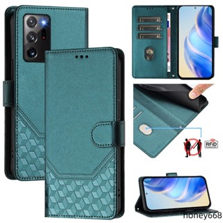 時尚蜂巢壓紋翻蓋皮套適用三星Note20Ultra手機殼note20保護套note10plus 9 8保護殼防摔 全包