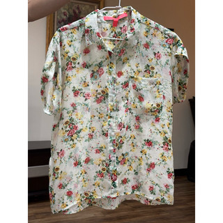 love mango basic花花襯衫上衣 歐洲xs size可穿到L