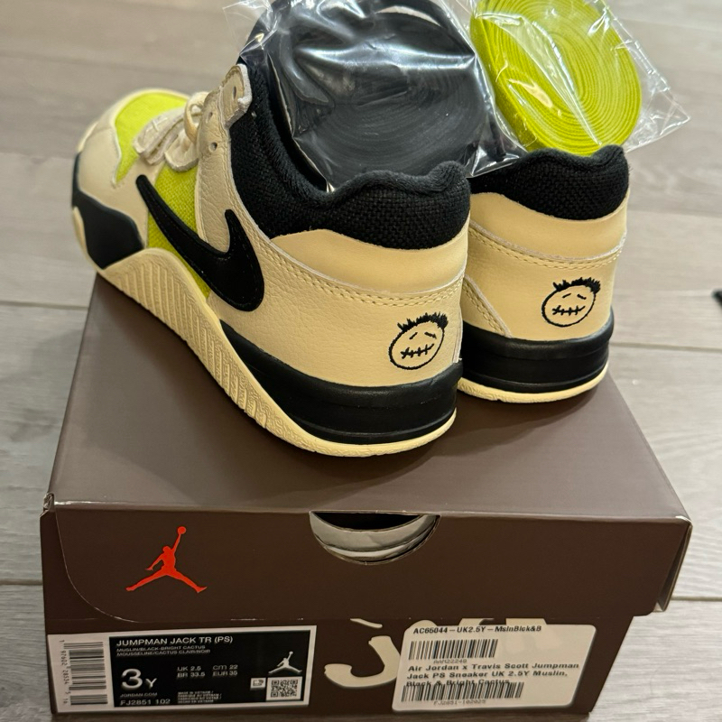 ［全新］AIR JORDAN X Travis Scott聯名倒勾CJ1 T-Rexx米亮黃22CM