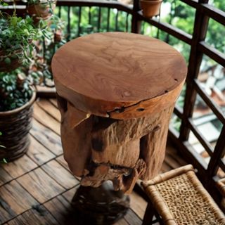 【自然屋精品】圓椅 椅子 進口柚木椅 風化柚木 柚木傢俱 原木椅 印尼柚木椅 實木椅 柚木風化椅 圓凳 板凳 創意椅