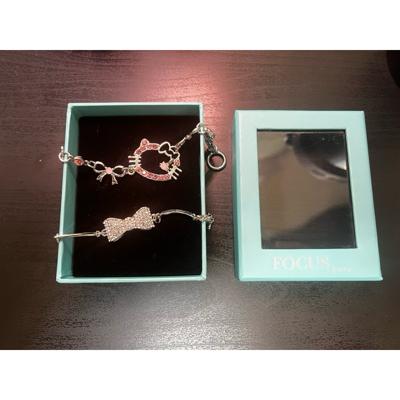 滿500免運🚚 FOCUS Jewelry 凱蒂貓🐈/蝴蝶結🎀鑽 手鍊✨❤️🫰🏻