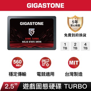 【GIGASTONE】遊戲固態硬碟TURBO 內接式SSD 4T/2T/1T｜臺灣製造2.5吋SATA3/1TB/2TB
