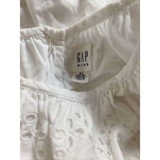 全新 印度製 美國品牌 GAP Kids 吸汗透氣布蕾絲 白色短洋裝