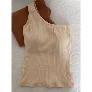 Air space lady 單肩羅紋斜肩背心 bra top