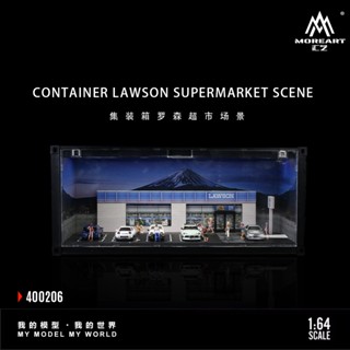MoreArt 1:64 貨櫃式模型車防塵燈光收納箱 富士山下打卡LAWSON超商 網紅羅森